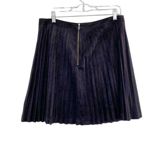 Oasis Black Faux Suede Pleated Midi Skirt US 10 Medium M - Picture 13 of 13